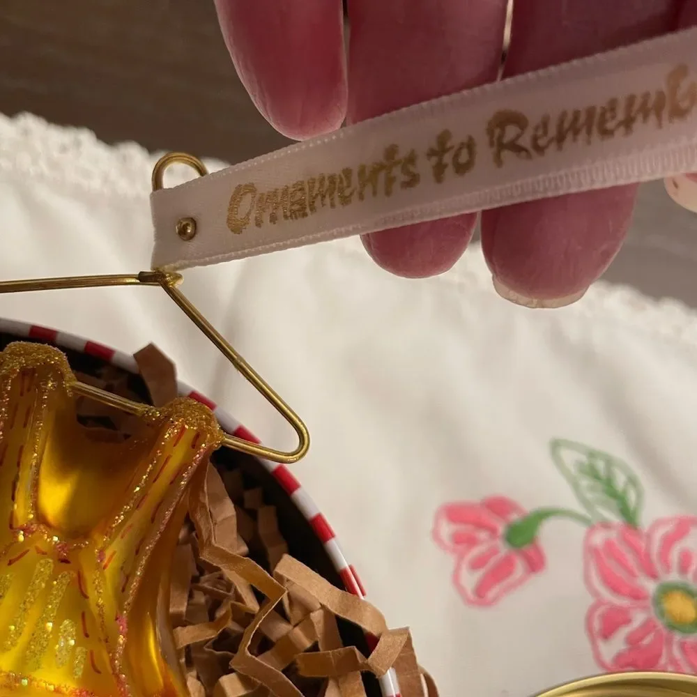 Ornaments to Remember Yellow Glass Knickers on a Metal Hanger Ornament